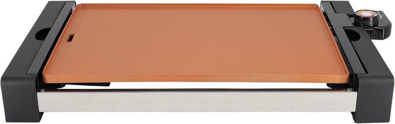 Mega chef Electric Grill with Copper Non-Stick Coating, Adjustable Temperature Control & Removable Drip Tray, Versatile Small Kitchen Appliance (21.63 Inch Grill) - Image 2